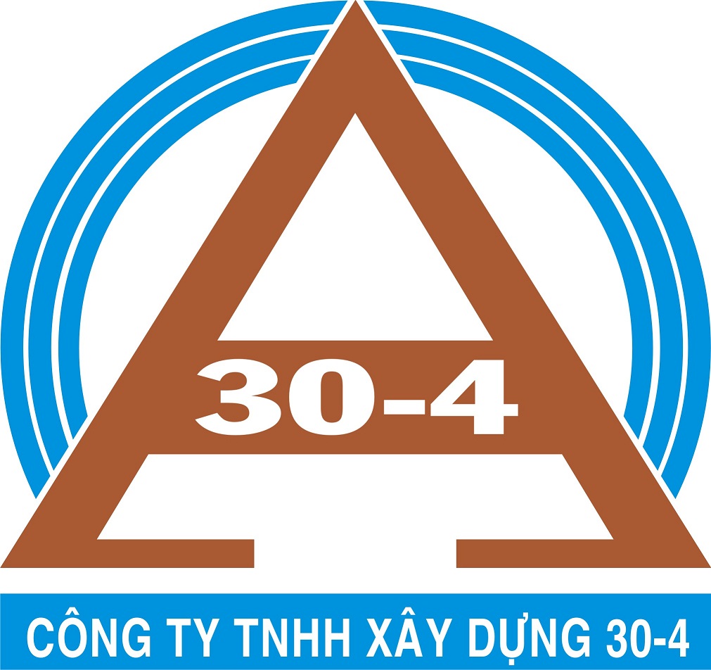 CÔNG TY XÂY DỰNG 30 4 VỚI BIỂU TƯỢNG LOGO NỔI BẬT VÀ TÊN THƯƠNG HIỆU RÕ RÀNG